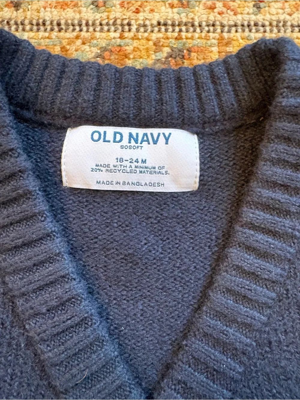 NEW | Navy Button-Front Cardigan with Red Truck | PineTree | Old Navy | 18-24M